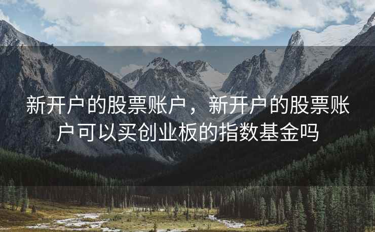 新开户的股票账户，新开户的股票账户可以买创业板的指数基金吗