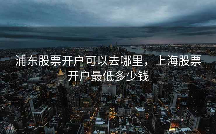 浦东股票开户可以去哪里，上海股票开户最低多少钱