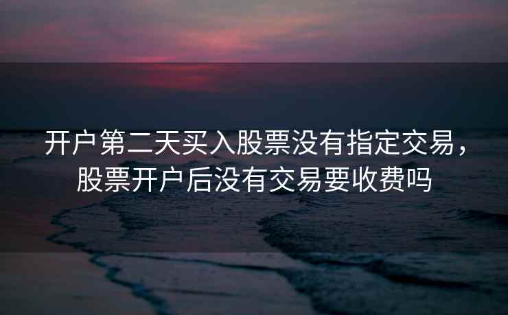 开户第二天买入股票没有指定交易，股票开户后没有交易要收费吗