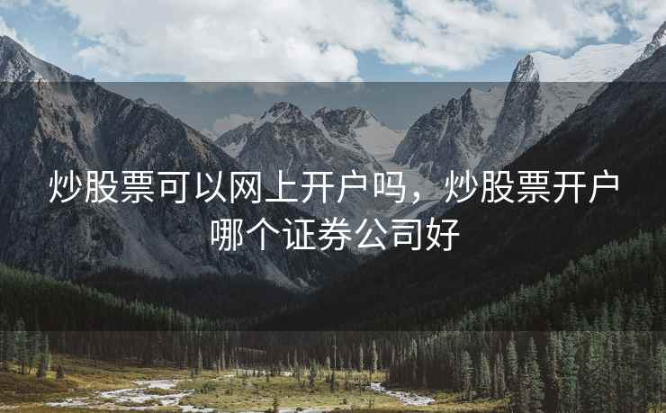 炒股票可以网上开户吗，炒股票开户哪个证券公司好