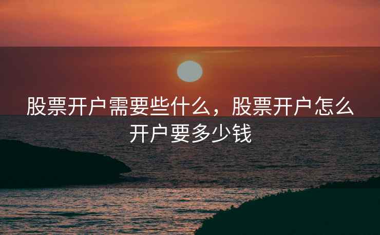 股票开户需要些什么，股票开户怎么开户要多少钱