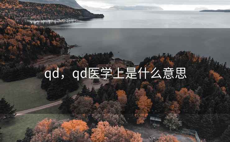 qd，qd医学上是什么意思
